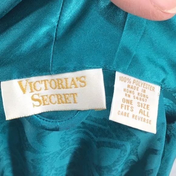 Victoria Secret Womans Gold Label Teal Robe OS Vintage - Picture 2 of 8